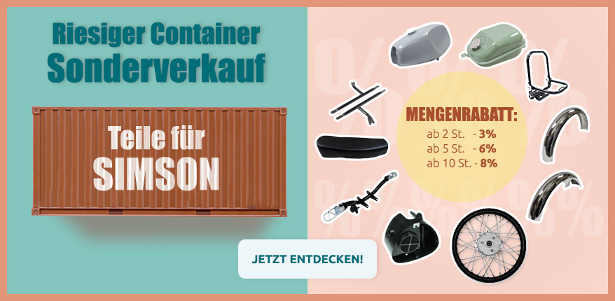 Riesiger Container Sonderverkauf - Teile für Simson