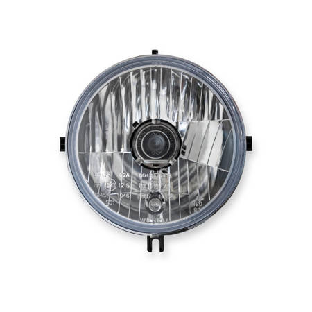 Scheinwerfer KLARGLAS mit Glühbirnen H4 E-Zeichen + Fixierring für Simson SR50 